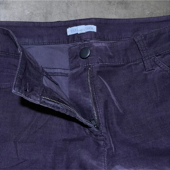 Set of 2 Eileen Fisher Corduroy Pants size M Brown Black 34x32 Stretch Trousers - Picture 8 of 13